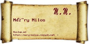 Móry Milos névjegykártya