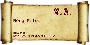 Móry Milos névjegykártya
